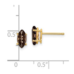 14k 8x4 Marquise Smoky Quartz Earring
