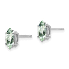 14kw 8x4mm Marquise Green Quartz Earring