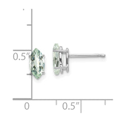 14kw 8x4mm Marquise Checker-Cut Green Quartz Earring