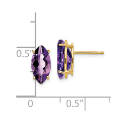 14k 10x5mm Marquise Amethyst earring