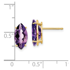 14k 12x6mm Marquise Amethyst earring