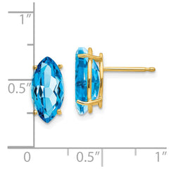 14k 12x6mm Marquise Blue Topaz earring