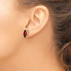14k Garnet Marquise Stud Earring