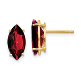 14k Garnet Marquise Stud Earring