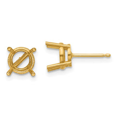 14k 7mm Cushion Earring Mountings