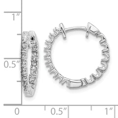 14k White Gold Diamond Hinged Hoop Earring Mountings