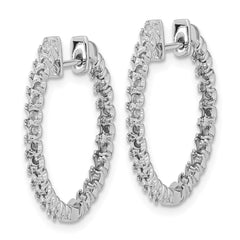 14k White Gold Diamond Hinged Hoop Earring Mountings - 2