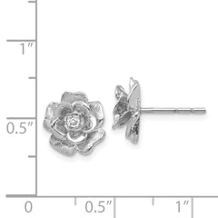 14k White Gold AAA Diamond earring