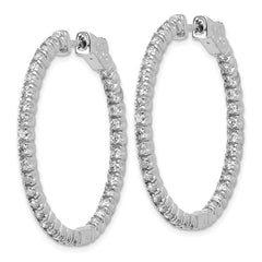 14k White Gold Round Hoop w/Safety Clasp Earring Mountings - 24