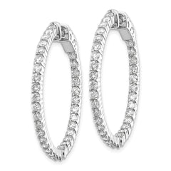 14k White Gold Round Hoop w/Safety Clasp Earring Mountings - 26