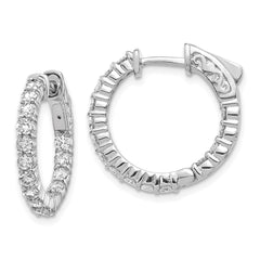 14k White Gold Round Hoop w/Safety Clasp Earring Mountings - 3
