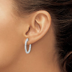 14k White Gold Round Hoop w/Safety Clasp Earring Mountings - 27