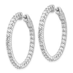 14k White Gold Round Hoop w/Safety Clasp Earring Mountings - 20