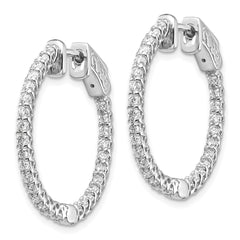 14k White Gold Round Hoop w/Safety Clasp Earring Mountings - 4