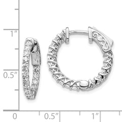 14k White Gold Round Hoop w/Safety Clasp Earring Mountings - 29