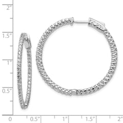 14k White Gold Round Hoop w/Safety Clasp Earring Mountings - 31
