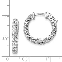 14k White Gold Round Hoop w/Safety Clasp Earring Mountings - 32