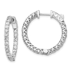14k WG Round Hoop w/Safety Clasp Earring Mountings