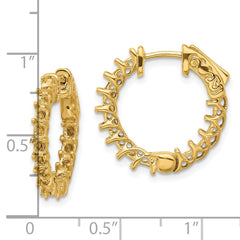 14k Round Hoop w/Safety Clasp Earring Mountings - 23