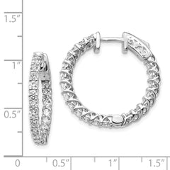 14k White Gold Round Hoop w/Safety Clasp Earring Mountings - 22