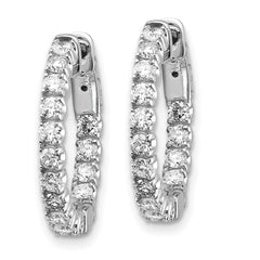 14k White Gold Round Hoop w/Safety Clasp Earring Mountings - 6