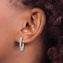 14k White Gold Round Hoop w/Safety Clasp Earring Mountings - 6