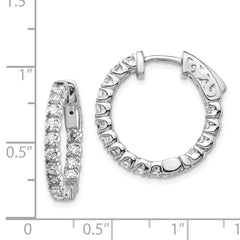 14k White Gold Round Hoop w/Safety Clasp Earring Mountings - 6