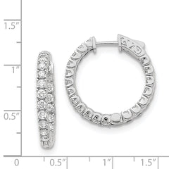 14k White Gold Round Hoop w/Safety Clasp Earring Mountings - 11