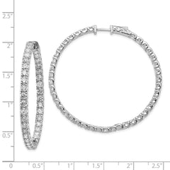 14k White Gold Round Hoop w/Safety Clasp Earring Mountings - 17