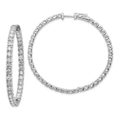 14k White Gold Round Hoop w/Safety Clasp Earring Mountings - 17