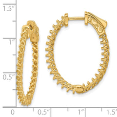 14k Oval Hoop w/Safety Clasp Earring Mountings - 4