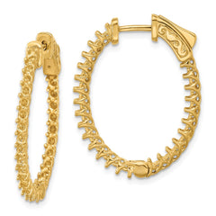 14k Oval Hoop w/Safety Clasp Earring Mountings - 4