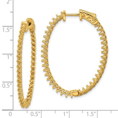 14k Oval Hoop w/Safety Clasp Earring Mountings - 6