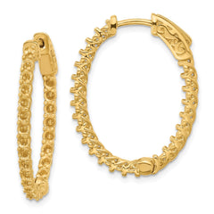 14k Oval Hoop w/Safety Clasp Earring Mountings - 7