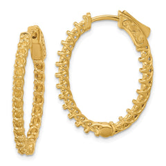 14k Oval Hoop w/Safety Clasp Earring Mountings - 8