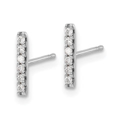 14k White Gold Bar Earrings Mtg (nonRhodium)