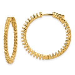 14K 2.3ct 66-2.0mm In/Out Hoop w/ Safety Clasp Earring Mountings