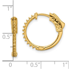 14K .40ct 26-1.5mm Round Hoop w/ Safety Clasp Earring Mountings