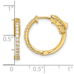 14K .40ct 26-1.5mm Round Hoop w/ Safety Clasp Diamond Earrings