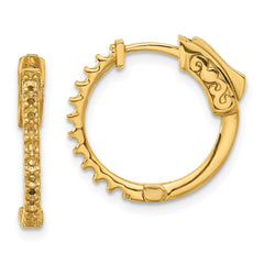 14K .44ct 22-1.7mm Round Hoop w/ Safety Clasp Earring Mountings