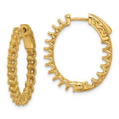 14K 2.1ct 36-2.5mm In/Out Oval Hoop w/ Safety Clasp Earring Mountings