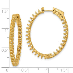 14K 2.9ct 58-2.3mm In/Out Oval Hoop w/ Safety Clasp Earring Mountings