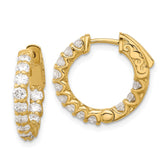 14K 1.41ct. 24-2.5mm In/Out Hoop w/ Safety Clasp Diamond Earrings