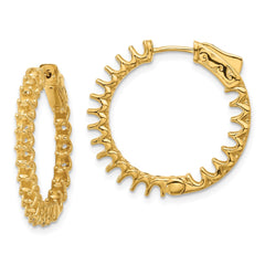 14K 2.1ct 42-2.3mm In/Out Hoop w/ Safety Clasp Earring Mountings