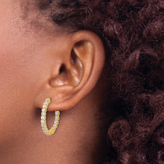 14K 2.42ct. 38-2.2mm In/Out Hoop w/ Safety Clasp Earrings