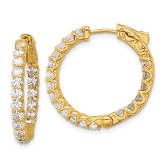 14K 2.42ct. 38-2.2mm In/Out Hoop w/ Safety Clasp Earrings