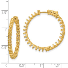 14K 3.2ct 54-2.5mm In/Out Hoop w/ Safety Clasp Earring Mountings
