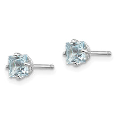 14k White Gold Aquamarine Earrings - 2