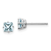 14k White Gold Aquamarine Earrings - 2