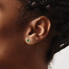 14k White Gold Green Tourmaline Earrings - 7